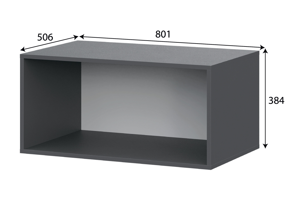 Шкаф навесной Даиго 80 графит серый