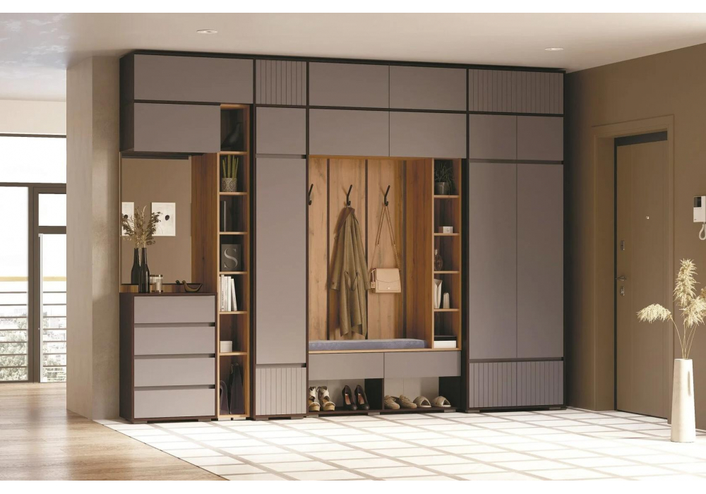 Шкаф Роут двухстворчатый  венге / графит софт