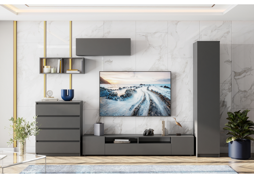 Шкаф Сибити одностворчатый графит серый