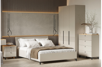 Шкаф Опра 16.307 белый PE шагрень / дуб золотой craft