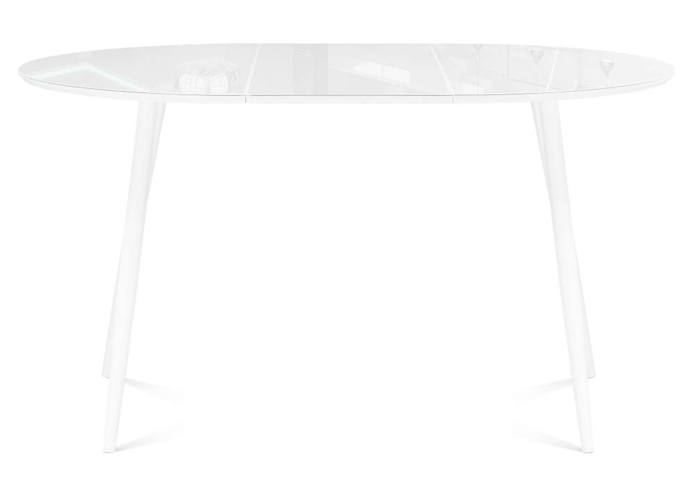 Стеклянный стол Абилин 100(140)х76 ультра белое стекло / белый / белый матовый