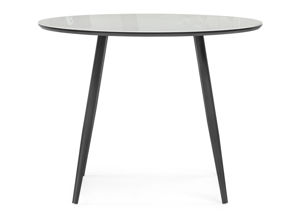 Стеклянный стол Абилин 100х76 ультра белый / черный / черный матовый