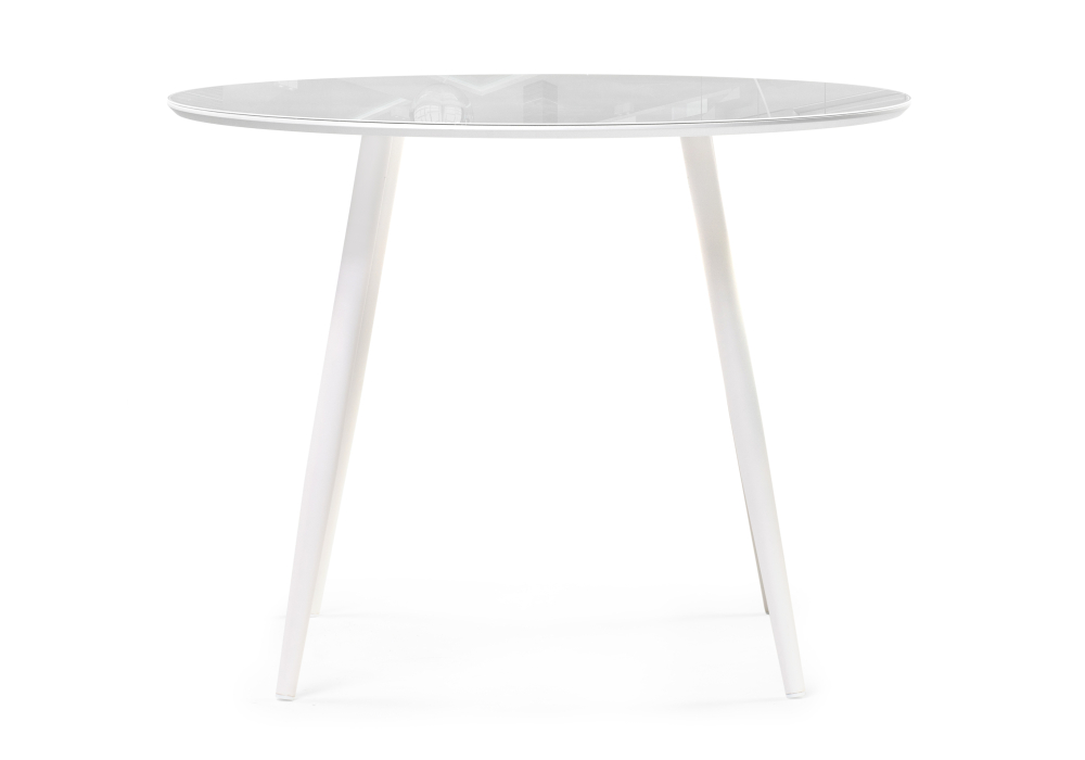 Стеклянный стол Абилин 100х76 ультра белое стекло / белый / белый матовый