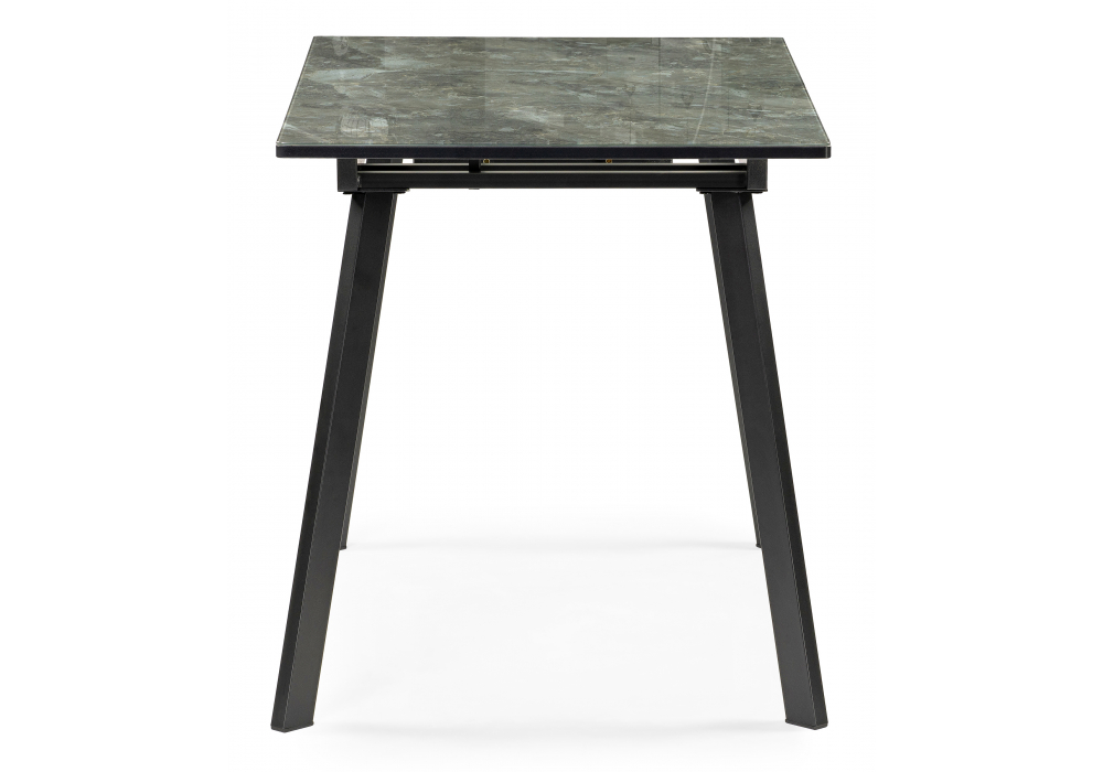 Стеклянный стол Агни 110 королевский мрамор / черный матовый