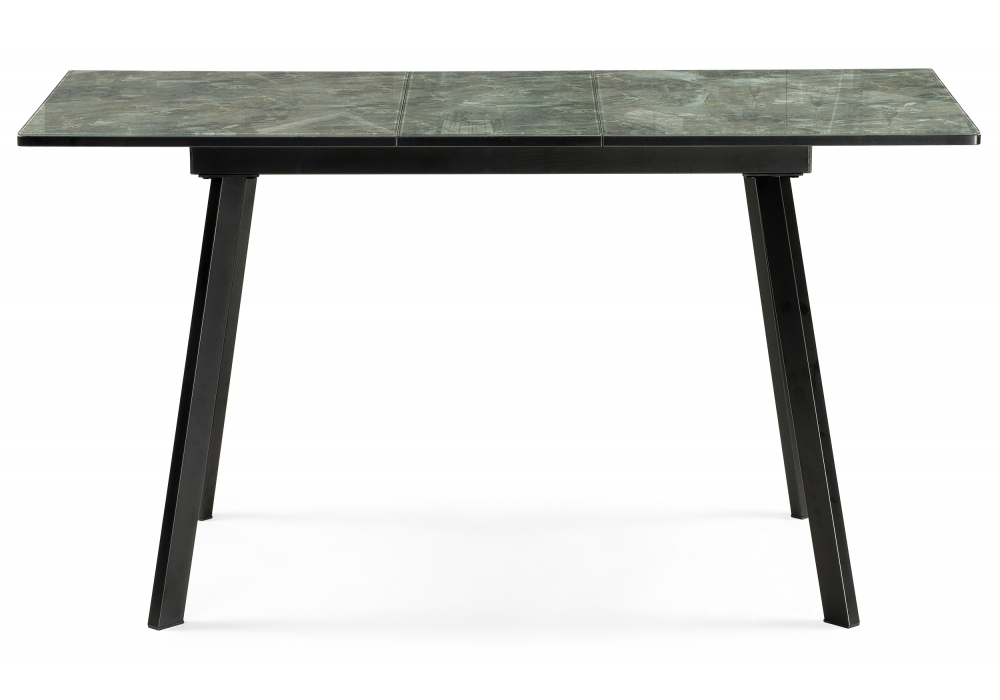 Стеклянный стол Агни 110 королевский мрамор / черный матовый