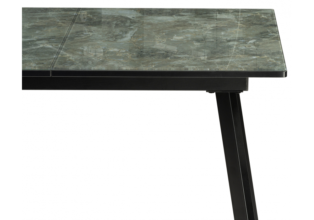 Стеклянный стол Агни 110 королевский мрамор / черный матовый