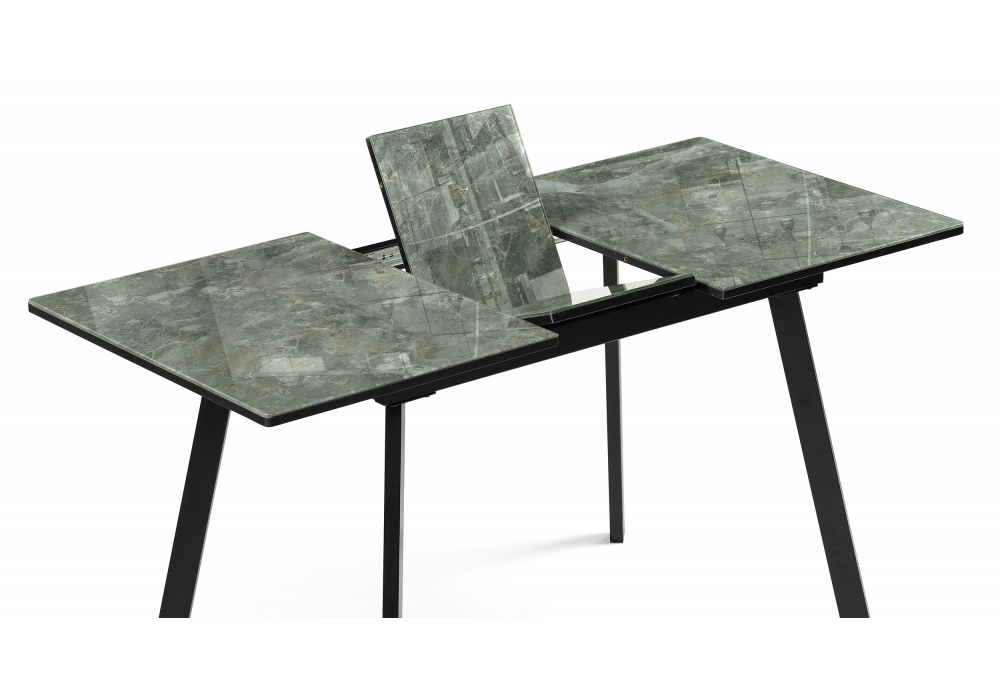 Стеклянный стол Агни 110 королевский мрамор / черный матовый