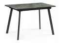 Стеклянный стол Агни 110 королевский мрамор / черный матовый