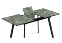 Стеклянный стол Агни 110 королевский мрамор / черный матовый