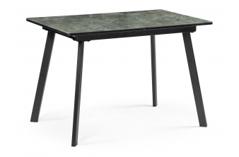 Стеклянный стол Агни 110 королевский мрамор / черный матовый