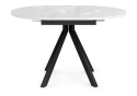 Стеклянный стол Ален 90(120)х90х77 белый / черный