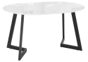 Стеклянный стол Алингсос 100(140)х100х76 белая шагрень / белый