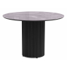 Стеклянный стол Барел 110 серый мрамор / черный
