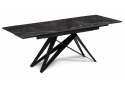Стеклянный стол Блэкберн 140(200)х80 черный мрамор / черный
