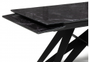 Стеклянный стол Блэкберн 140(200)х80 черный мрамор / черный