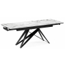Стеклянный стол Блэкберн 160(220)х90 белый мрамор / черный