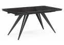 Стеклянный стол Дарвин 140(200)х80 черный мрамор / черный