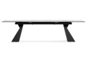 Стеклянный стол Денхольм 240(290)х100х75 белый мрамор / черный