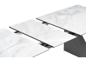 Стеклянный стол Денхольм 240(290)х100х75 белый мрамор / черный