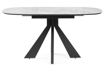 Стеклянный стол Торвальд 140(200)х80х77 обсидиан / черный