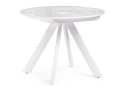 Стеклянный стол Галвестон 100х76 белый мрамор / белый