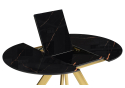 Стеклянный стол Галвестон 100х76 обсидиан / черный / золото