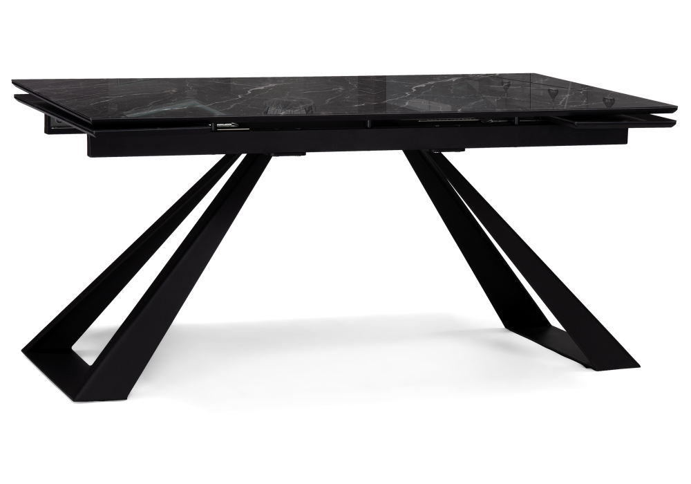 Стеклянный стол Маккарти 160(220)х90х75 дарк / черный