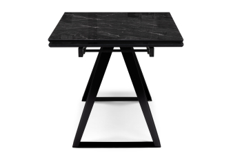 Стеклянный стол Вернер 115х75 белый мрамор / черный