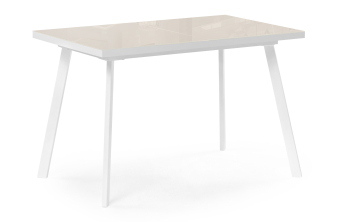 Стеклянный стол Маккензи 120(150)х70х77 латте / белый