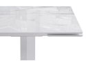 Стеклянный стол Монерон 200(260)х100х77 белый мрамор / белый