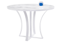 Стеклянный стол Нейтон мрамор белый / белый