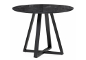 Стеклянный стол Норфолк 100х78 черный мрамор / черный