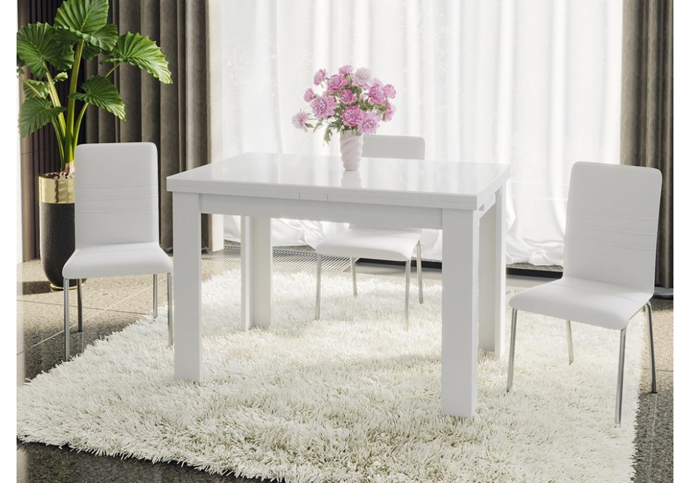 Стеклянный стол Норман тип 1 белый / стекло белый глянец