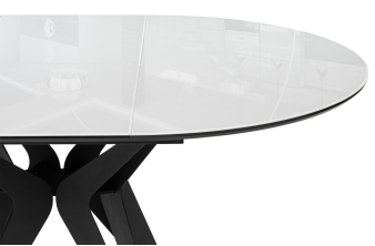 Стеклянный стол Ноттингем 180х90х74 карелия / черный