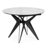 Стеклянный стол Рикла 110(150)х110х76 белый / черный