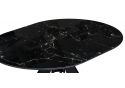 Стеклянный стол Рикла 110(150)х110х76 черный мрамор / черный