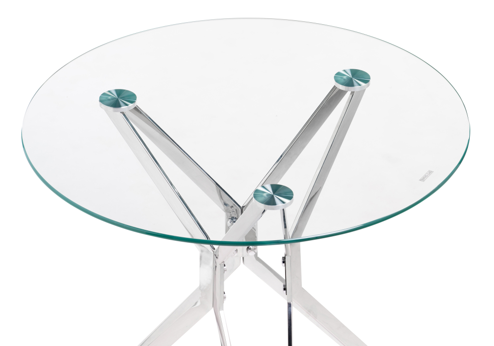 Стеклянный стол Roko 90 chrome