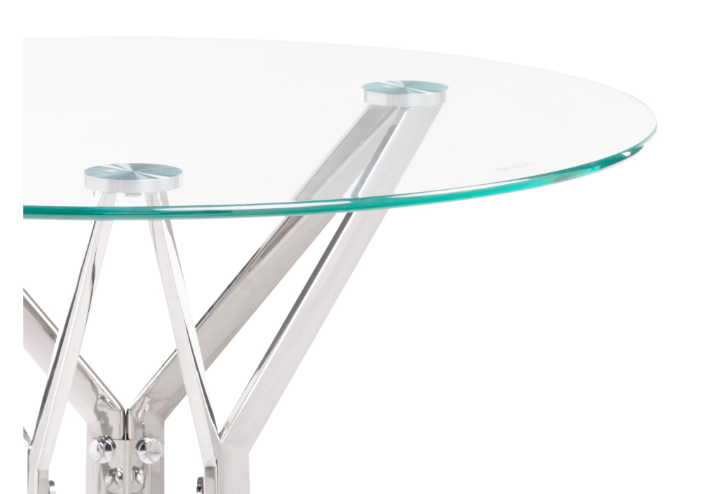 Стеклянный стол Roko 90 chrome