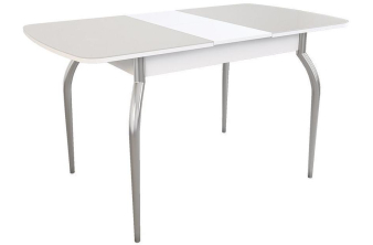 Стеклянный стол Вернер белый мрамор / черный