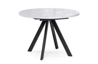 Стеклянный стол Трейси 100(140)х75 белый / черный