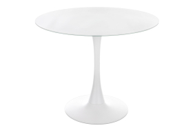 Стеклянный стол Tulip 90 white