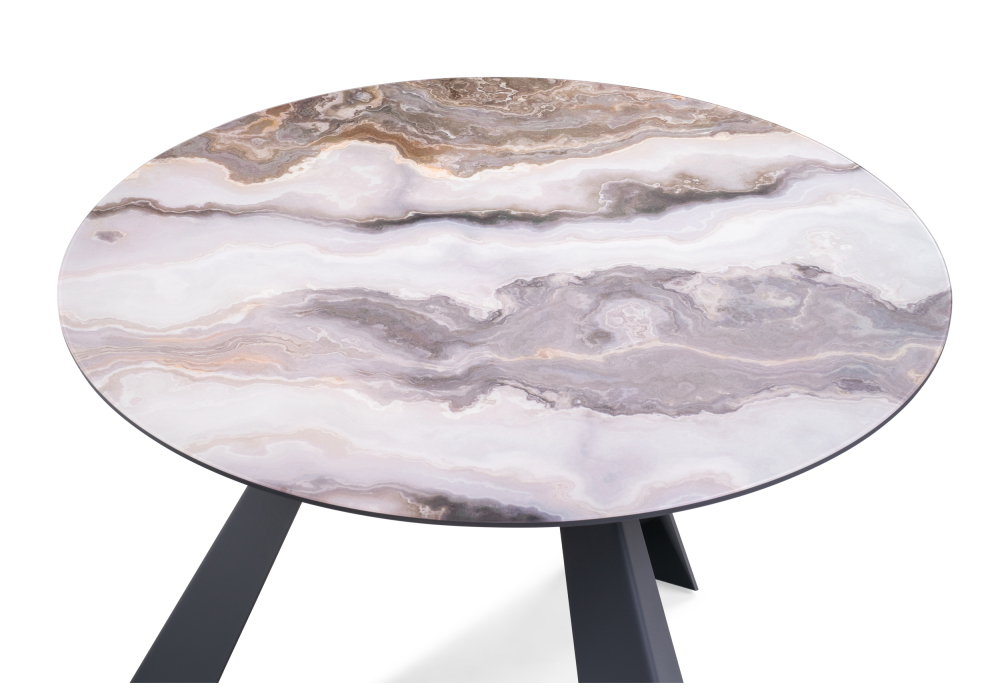 Стеклянный стол Вернер серо-коричневый агат / графит