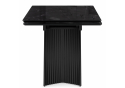 Стеклянный стол Вейв 140(200)х80 черный мрамор / черный