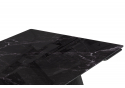 Стеклянный стол Вейв 140(200)х80 черный мрамор / черный