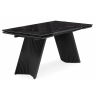 Стеклянный стол Вейв 140(200)х80 черный мрамор / черный