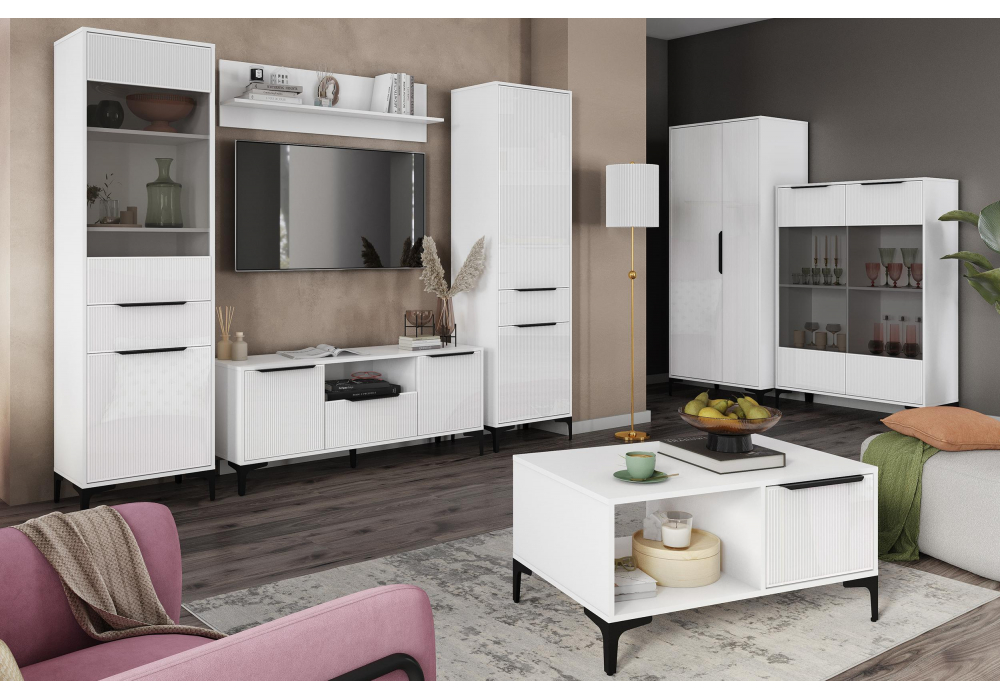 Стеллаж Иадама белый / белый глянец