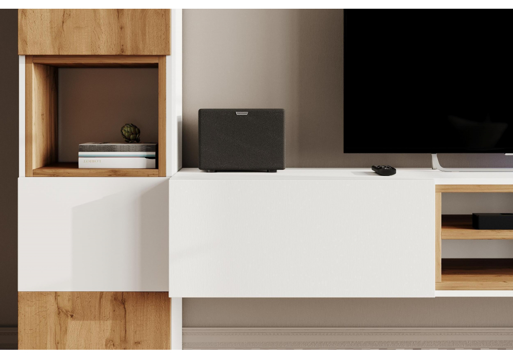 Стеллаж Лонгфорд белый / дуб вотан