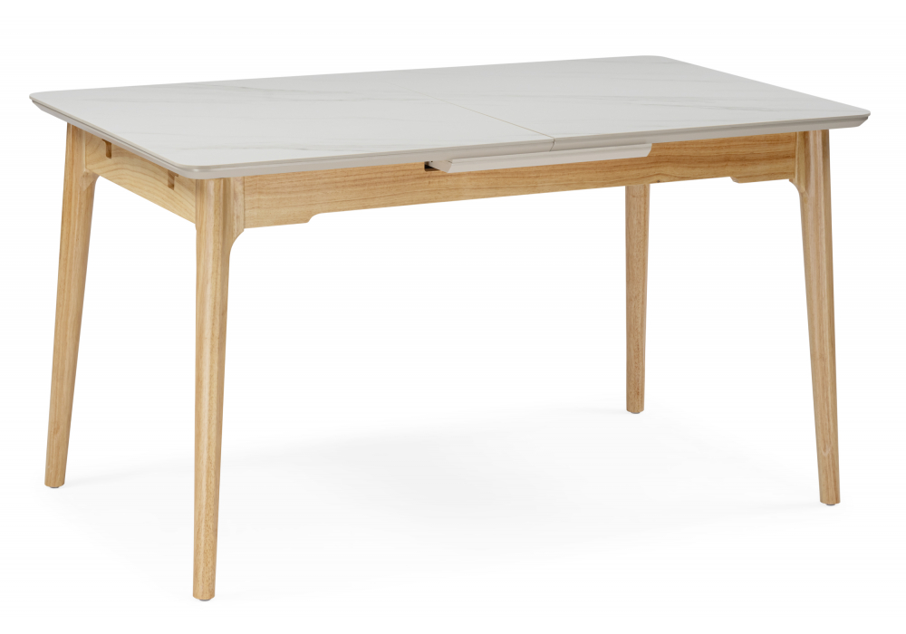 Стол Halmar 140(180)x80 белый спеченный камень / светлое дерево
