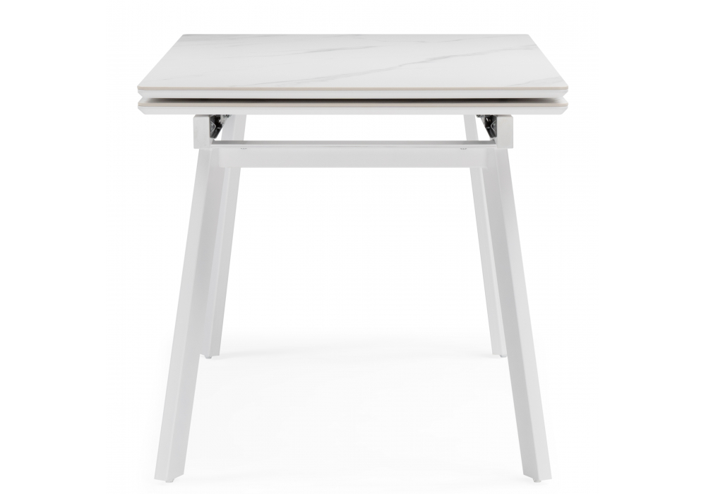 Стол МР Норман 140 (200) х 80 белый мрамор alpin white / snow white / белый