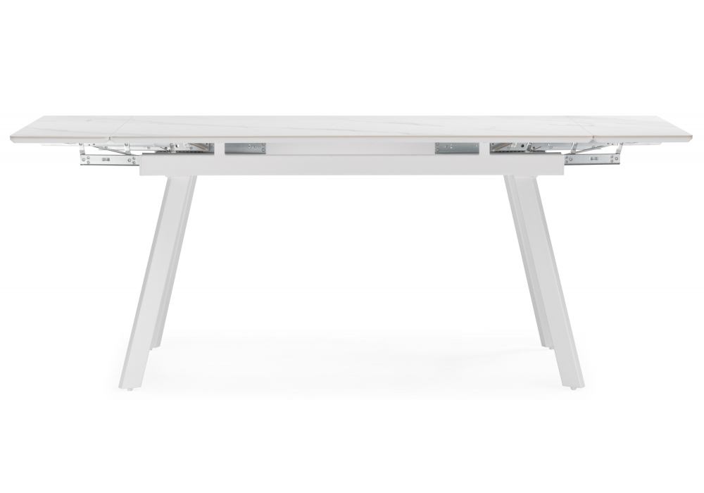 Стол МР Норман 140 (200) х 80 белый мрамор alpin white / snow white / белый